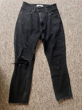 Women’s Black Distressed Jeans CURVE LOVE- 25/0 SHORT